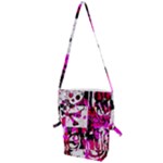 Pink Checker Graffiti  Folding Shoulder Bag