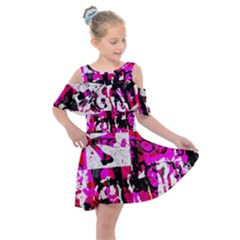 Kids  Shoulder Cutout Chiffon Dress 