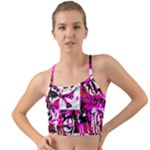 Pink Checker Graffiti  Mini Tank Bikini Top