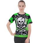 Deathrock Skull Women s Sport Raglan Tee