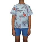 Christmas birds Kids  Short Sleeve Swimwear