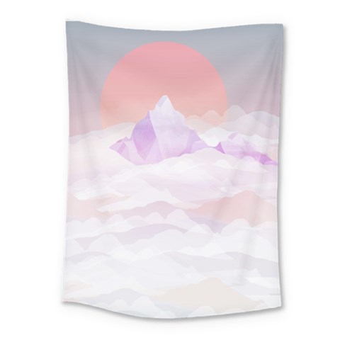 Mountain Sunset above Clouds Medium Tapestry from ArtsNow.com