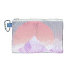 Mountain Sunset Above Clouds Canvas Cosmetic Bag (Medium)