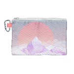 Mountain Sunset Above Clouds Canvas Cosmetic Bag (Large)