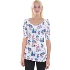 Wide Neckline T-Shirt 