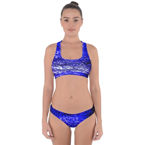 Blue Waves Flow Series 1 Cross Back Hipster Bikini Set from ArtsNow.com