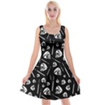 Heavy Metal Punk Guitar Music Black White Reversible Velvet Sleeveless Dress