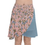 Flower peach blossom Chiffon Wrap Front Skirt