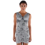 Heavy Metal Punk Guitar Music Gray Grey Wrap Front Bodycon Dress