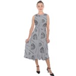 Heavy Metal Punk Guitar Music Gray Grey Midi Tie-Back Chiffon Dress