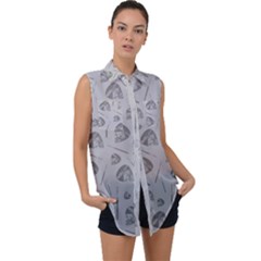 Sleeveless Chiffon Button Shirt 