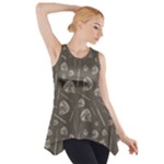 Heavy Metal Punk Guitar Music Brown Beige Side Drop Tank Tunic