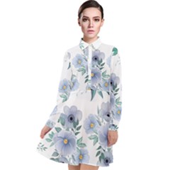 Long Sleeve Chiffon Shirt Dress 