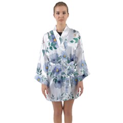 Long Sleeve Satin Kimono 