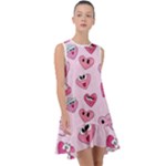 Emoji Heart Frill Swing Dress