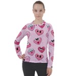 Emoji Heart Women s Pique Long Sleeve Tee