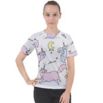  Cute unicorn cats Women s Sport Raglan Tee