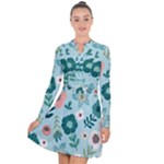 Flower Long Sleeve Panel Dress