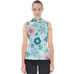 Flower Mock Neck Shell Top