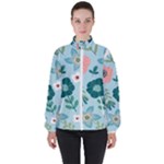 Flower Women s High Neck Windbreaker