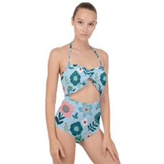 Scallop Top Cut Out Swimsuit 