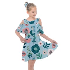 Kids  Shoulder Cutout Chiffon Dress 