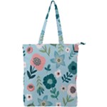 Flower Double Zip Up Tote Bag