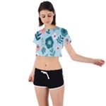 Flower Tie Back Short Sleeve Crop Tee