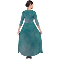 Quarter Sleeve Maxi Velour Dress 