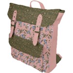 Pink Flower Buckle Up Backpack