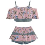 Flower peach blossom Kids  Off Shoulder Skirt Bikini