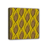 Yellow Brown Minimalist Leaves Mini Canvas 4  x 4  (Stretched)