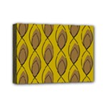 Yellow Brown Minimalist Leaves Mini Canvas 7  x 5  (Stretched)