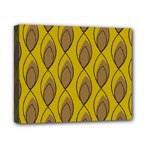 Yellow Brown Minimalist Leaves Canvas 10  x 8  (Stretched) from ArtsNow.com