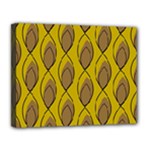 Yellow Brown Minimalist Leaves Canvas 14  x 11  (Stretched)