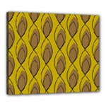 Yellow Brown Minimalist Leaves Canvas 24  x 20  (Stretched)