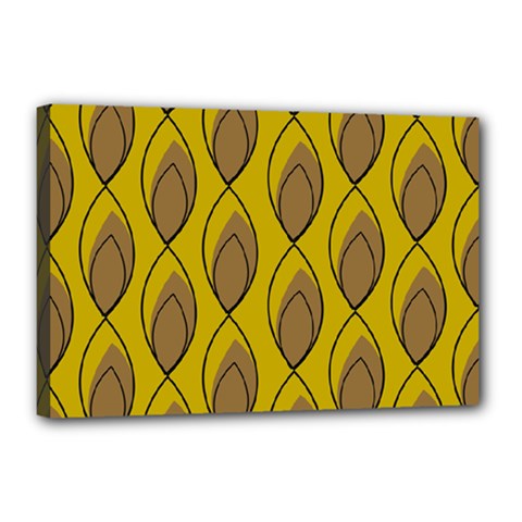 Yellow Brown Minimalist Leaves Canvas 18  x 12  (Stretched) from ArtsNow.com