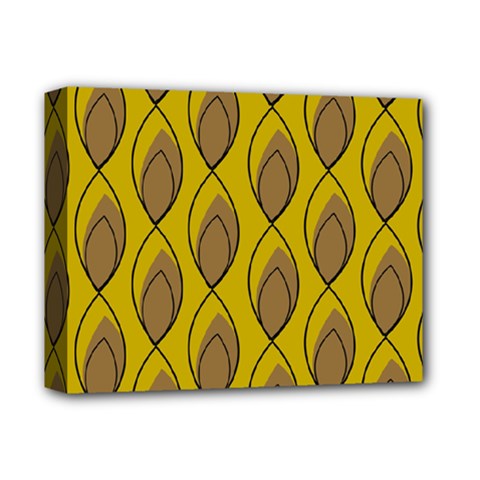 Yellow Brown Minimalist Leaves Deluxe Canvas 14  x 11  (Stretched) from ArtsNow.com