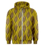 Yellow Brown Minimalist Leaves Men s Zipper Hoodie