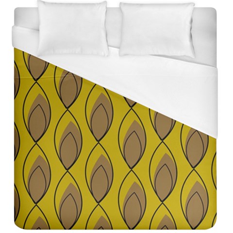 Yellow Brown Minimalist Leaves Duvet Cover (King Size) from ArtsNow.com