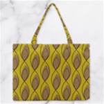 Yellow Brown Minimalist Leaves Zipper Medium Tote Bag