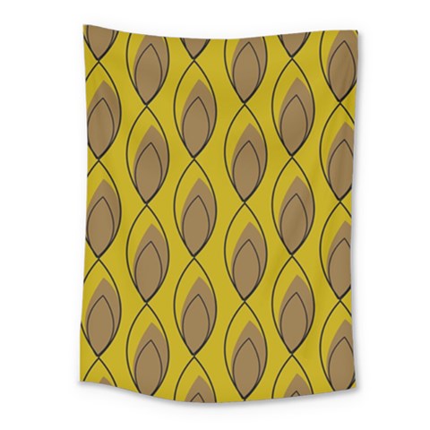 Yellow Brown Minimalist Leaves Medium Tapestry from ArtsNow.com