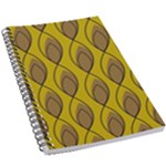 Yellow Brown Minimalist Leaves 5.5  x 8.5  Notebook