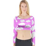 Purple Clouds   Long Sleeve Crop Top