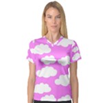 Purple Clouds   V-Neck Sport Mesh Tee