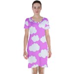 Purple Clouds   Short Sleeve Nightdress