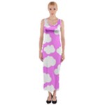 Purple Clouds   Fitted Maxi Dress