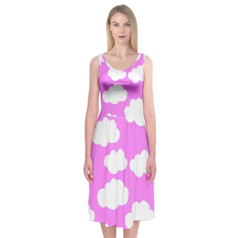 Purple Clouds   Midi Sleeveless Dress from ArtsNow.com