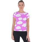 Purple Clouds   Short Sleeve Sports Top 