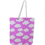 Purple Clouds   Full Print Rope Handle Tote (Large)